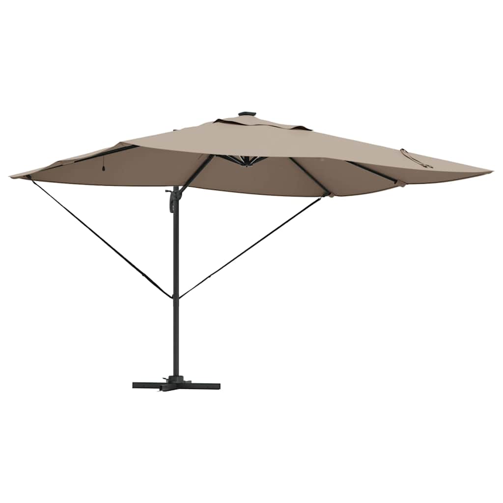 Parasol 352 x 251 x 265 cm Polyester og Aluminium Gråbrun