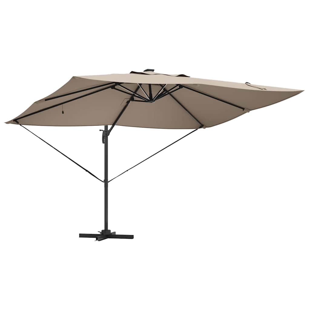 Parasol 352 x 251 x 265 cm Polyester og Aluminium Gråbrun