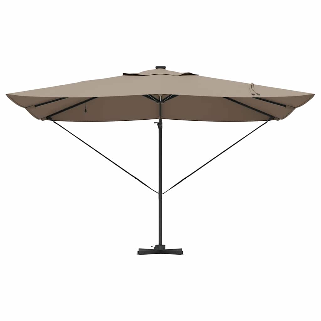 Parasol 352 x 251 x 265 cm Polyester og Aluminium Gråbrun