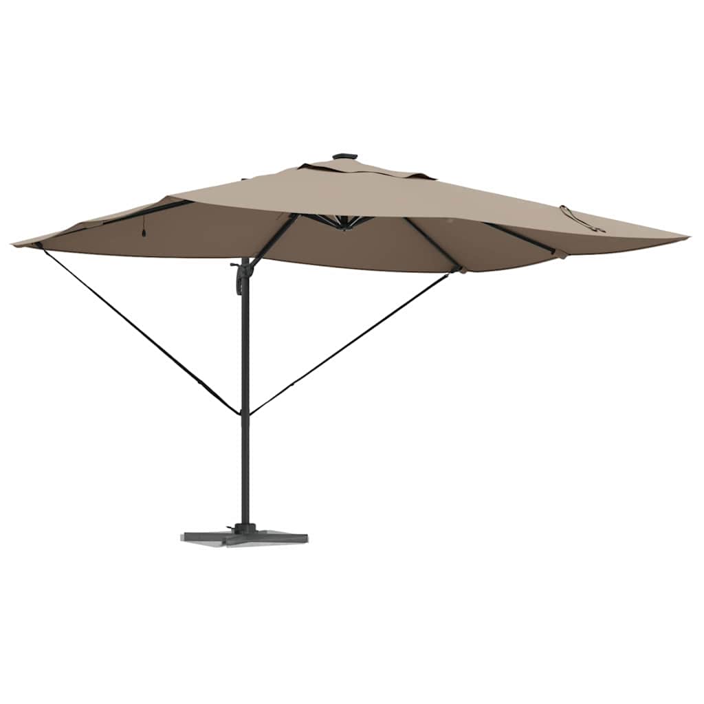 Parasol 352 x 251 x 265 cm Polyester og Aluminium Gråbrun