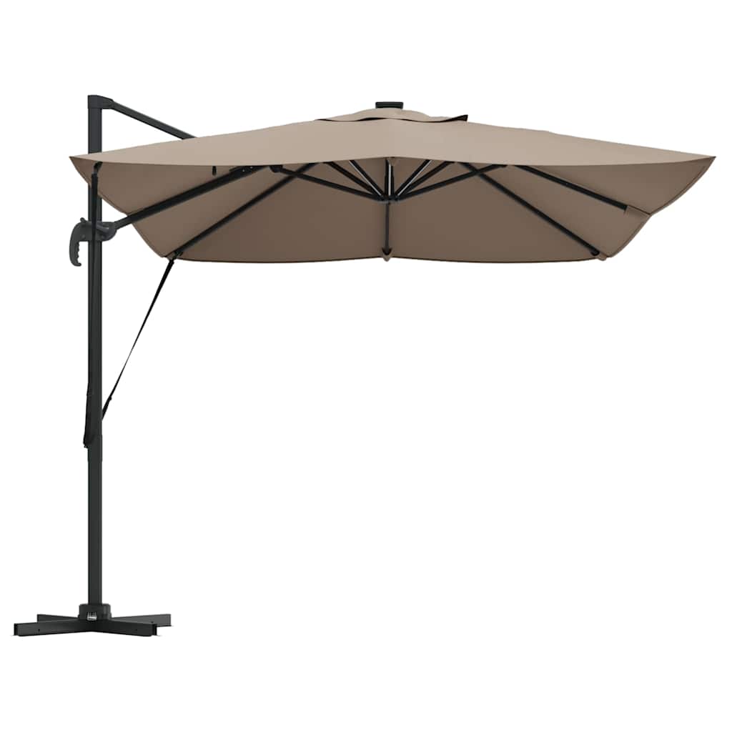 Parasol 352 x 251 x 265 cm Polyester og Aluminium Gråbrun