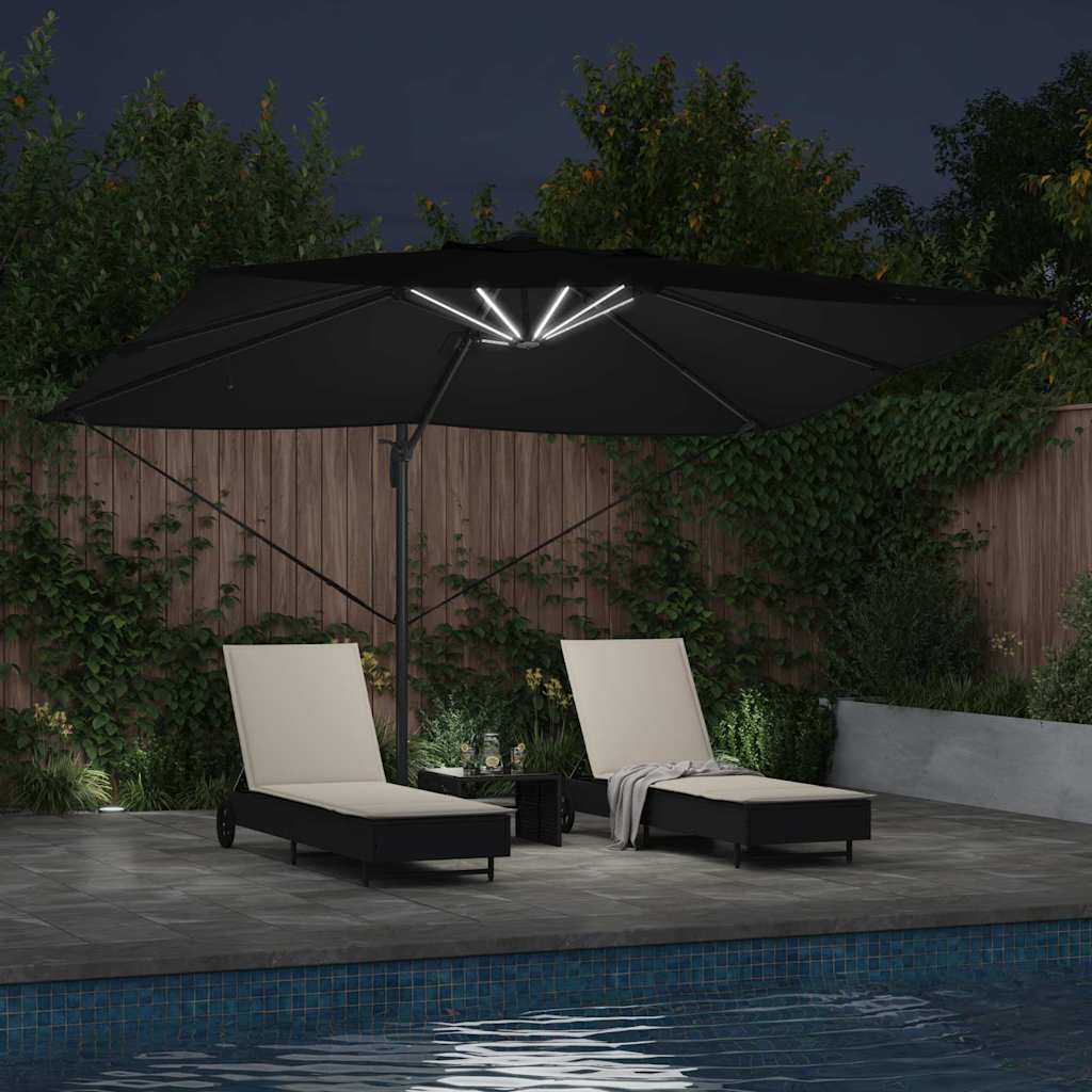 Parasol 352 x 251 x 265 cm Polyester og Aluminium Sort