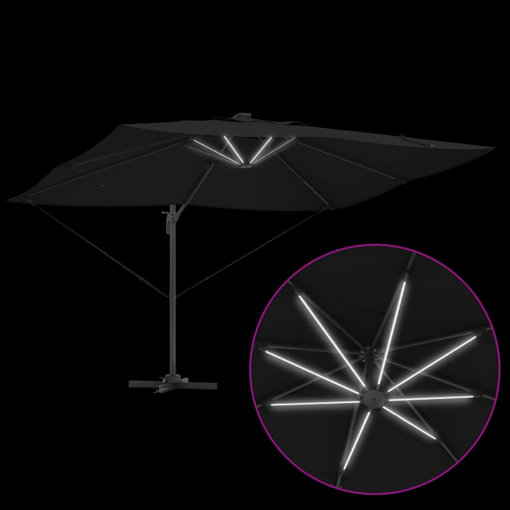 Parasol 352 x 251 x 265 cm Polyester og Aluminium Sort