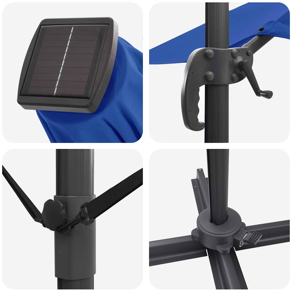 Parasol 352 x 251 x 265 cm Polyester og Aluminium Azurblå