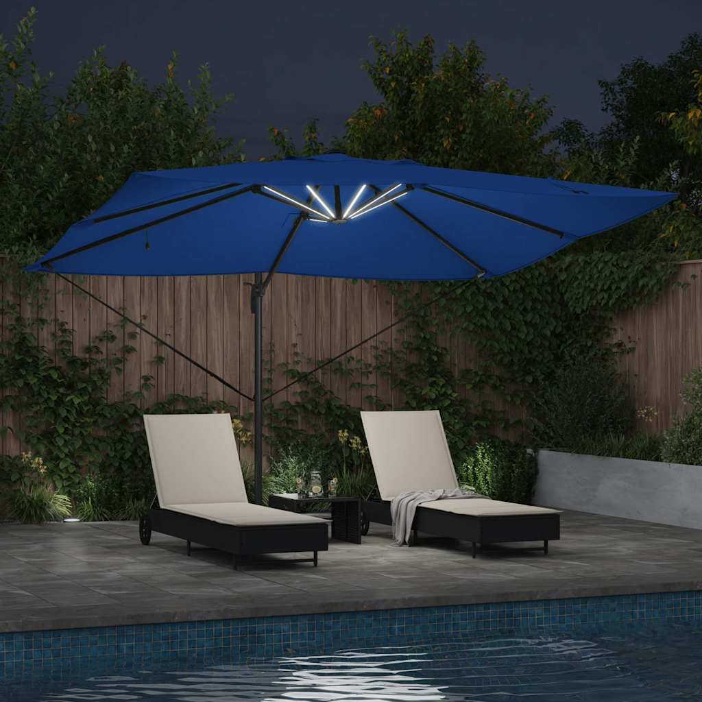 Parasol 352 x 251 x 265 cm Polyester og Aluminium Azurblå