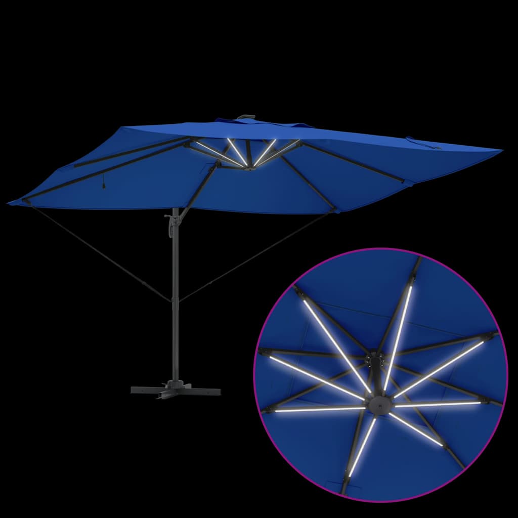 Parasol 352 x 251 x 265 cm Polyester og Aluminium Azurblå
