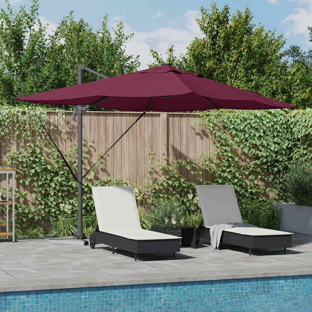 Parasol 352 x 251 x 265 cm Polyester og Aluminium Bordeaux Rød