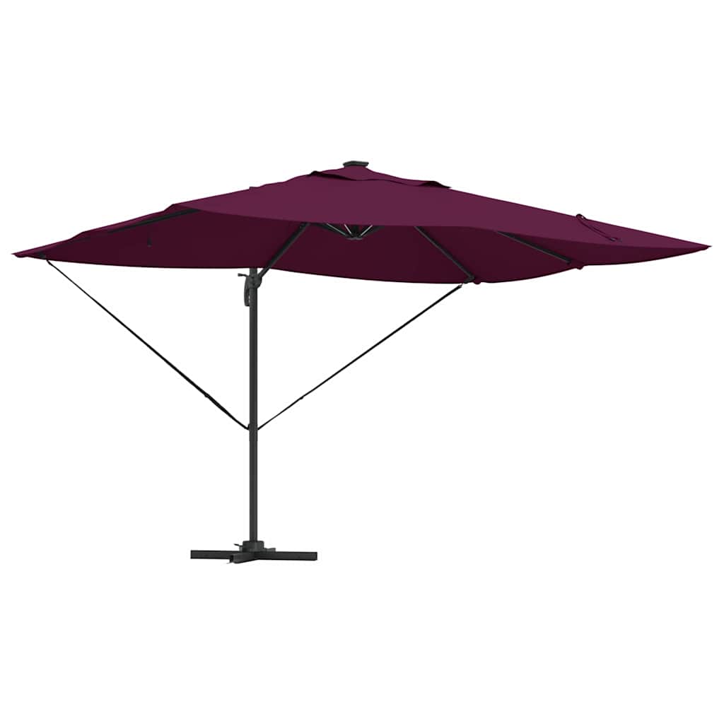 Parasol 352 x 251 x 265 cm Polyester og Aluminium Bordeaux Rød