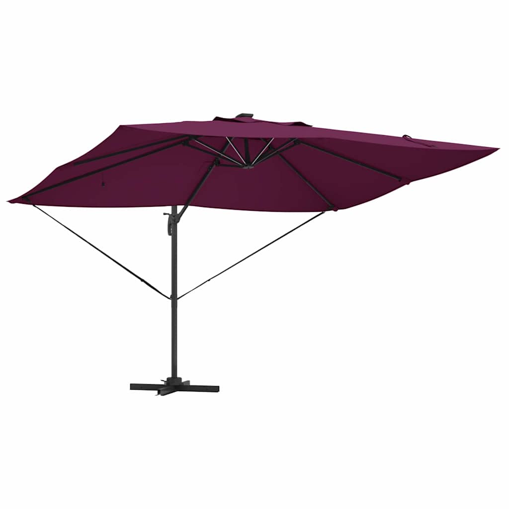 Parasol 352 x 251 x 265 cm Polyester og Aluminium Bordeaux Rød