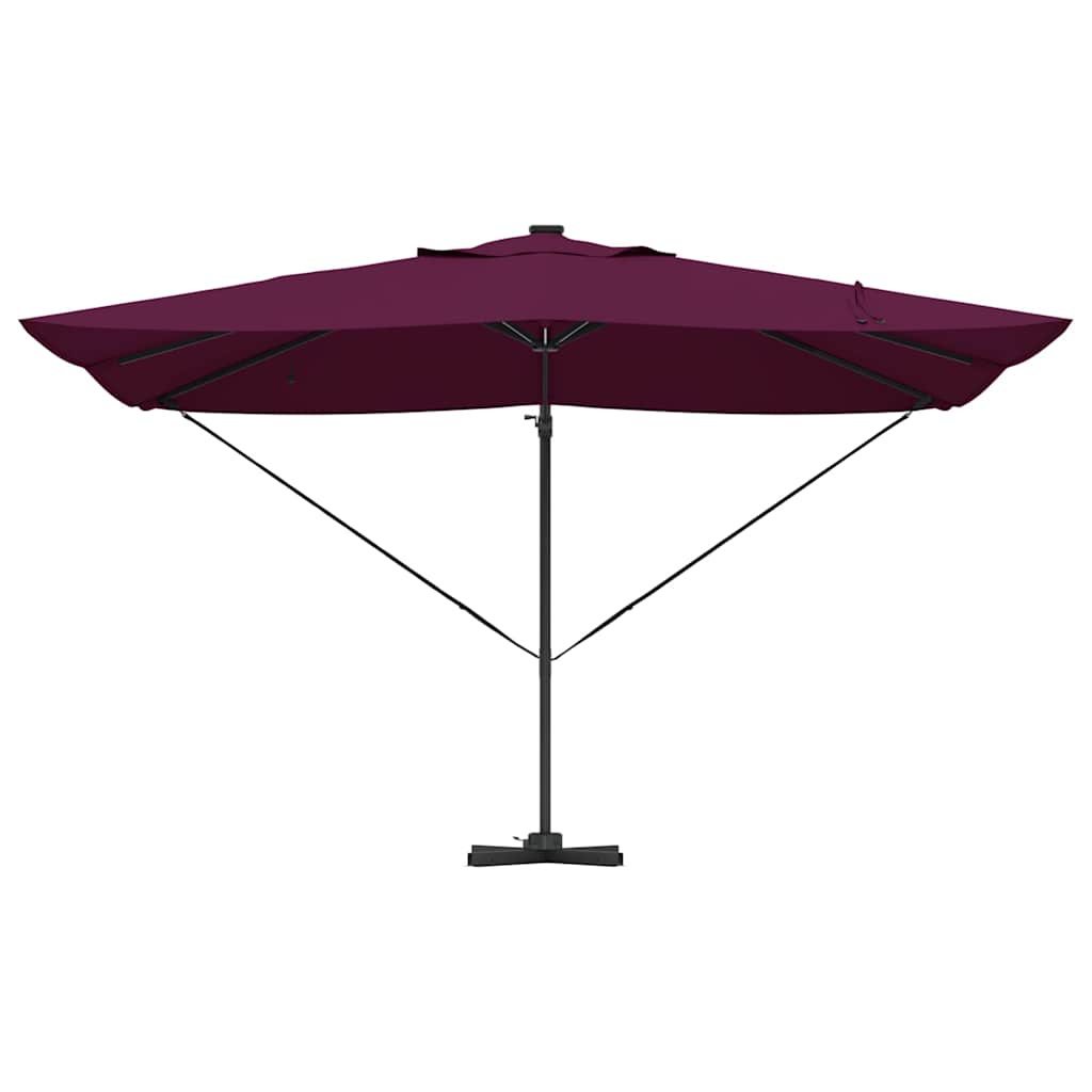 Parasol 352 x 251 x 265 cm Polyester og Aluminium Bordeaux Rød