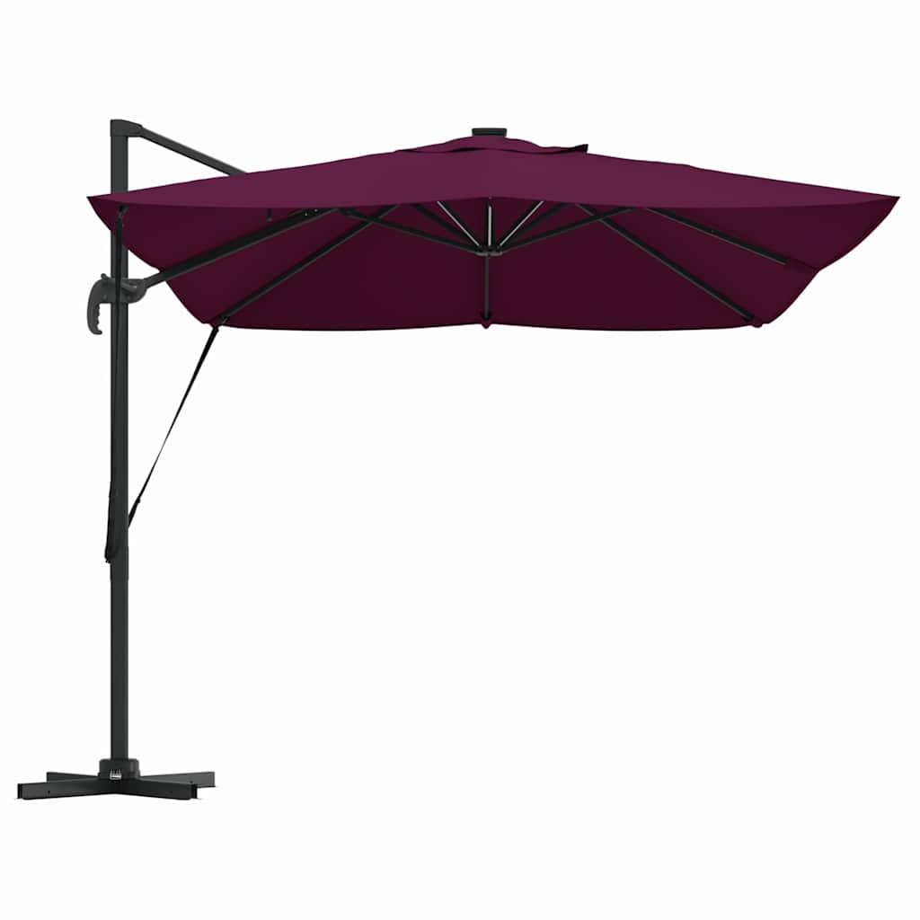 Parasol 352 x 251 x 265 cm Polyester og Aluminium Bordeaux Rød
