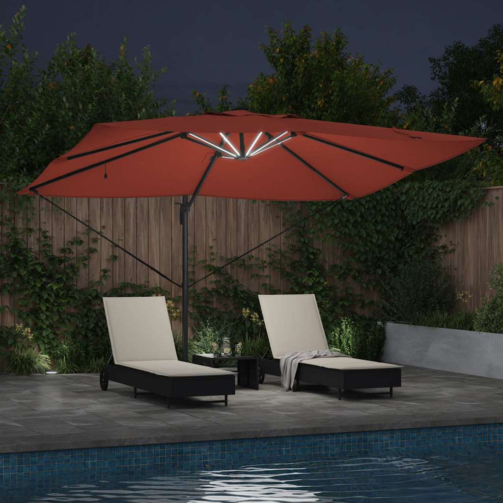 Parasol 352 x 251 x 265 cm Polyester og Aluminium Terrakotta