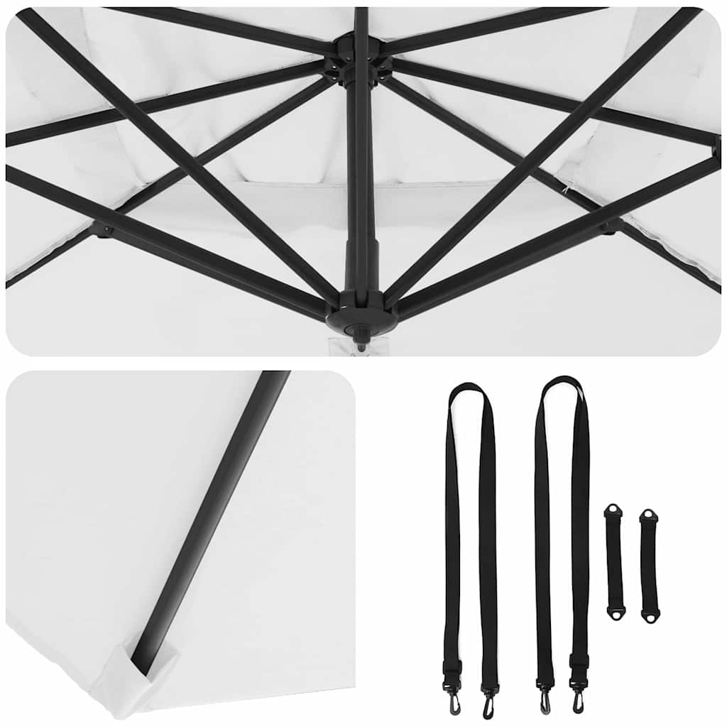 Roma Parasol Beige 286 x 284 x 265 cm Aluminium og Polyester