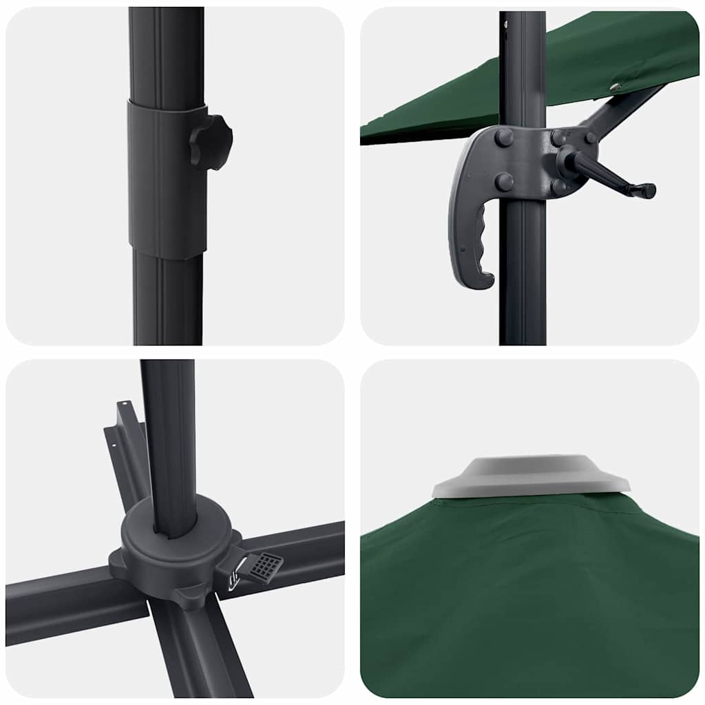 Roma Parasol Grøn 286 x 284 x 265 cm Aluminium og Polyester