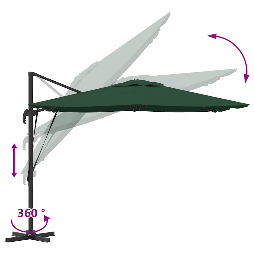Roma Parasol Grøn 286 x 284 x 265 cm Aluminium og Polyester