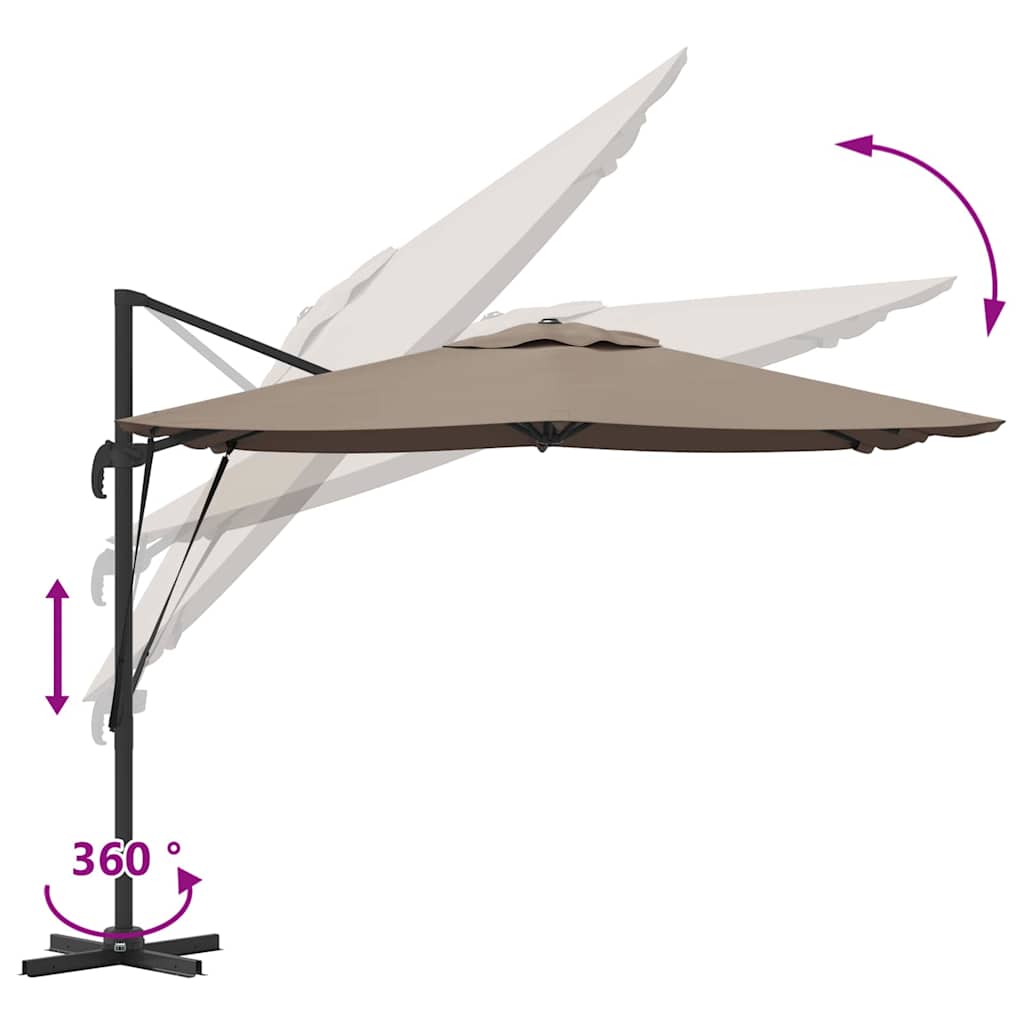 Roma Parasol 286 x 284 x 265 cm Aluminium og Polyester