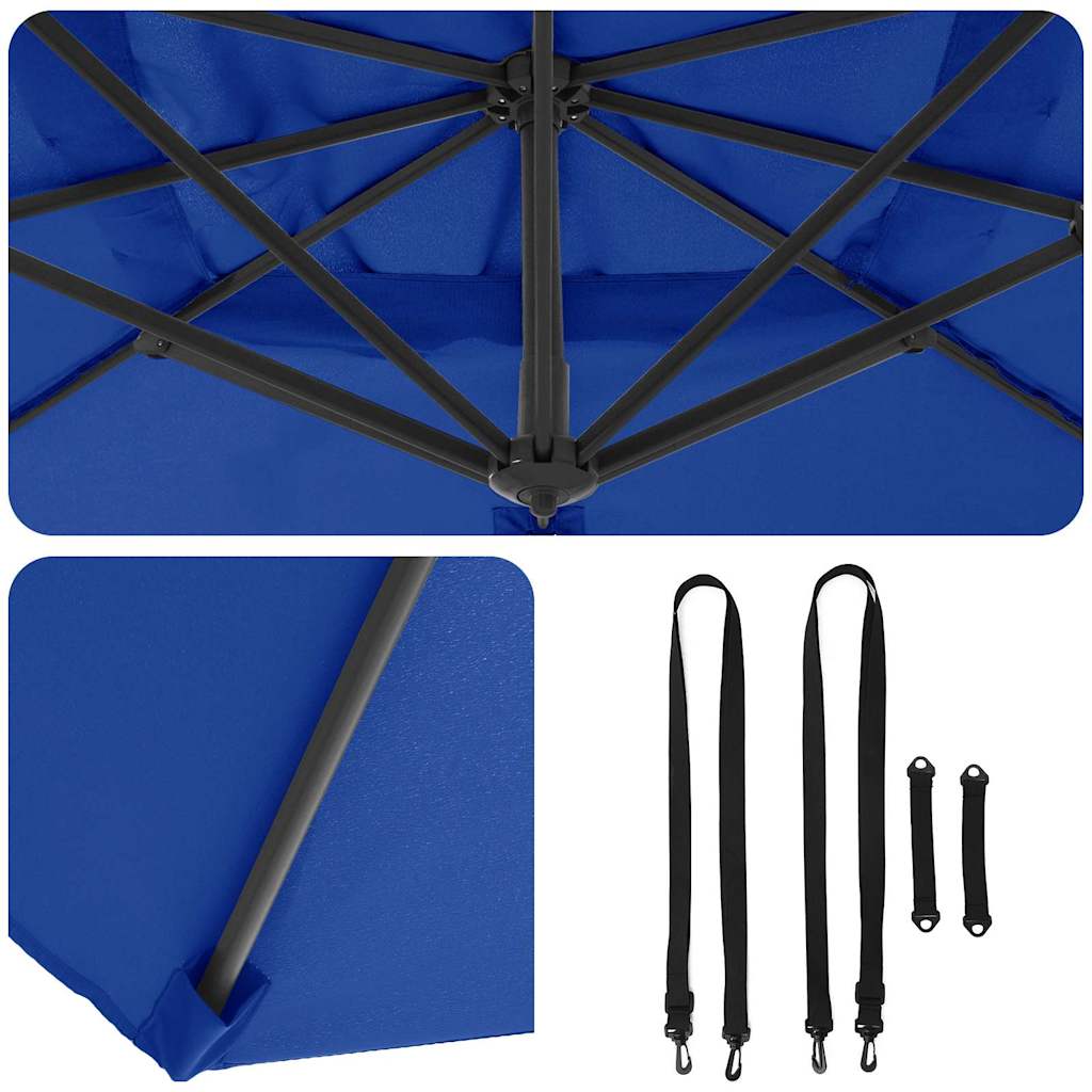 Roma Parasol Blå 286 x 284 x 265 cm Aluminium og Polyester