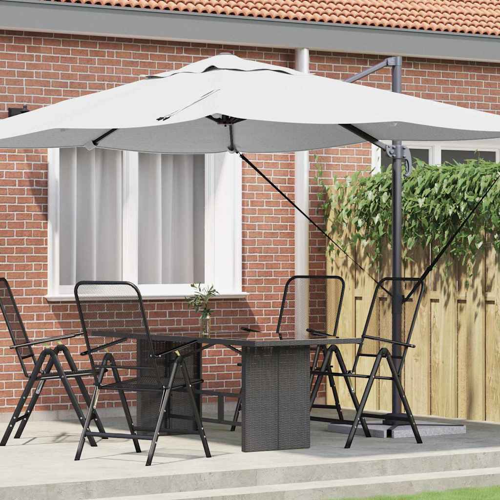 Parasol 351 x 250 x 260 cm Polyester og Aluminium Sandfarvet
