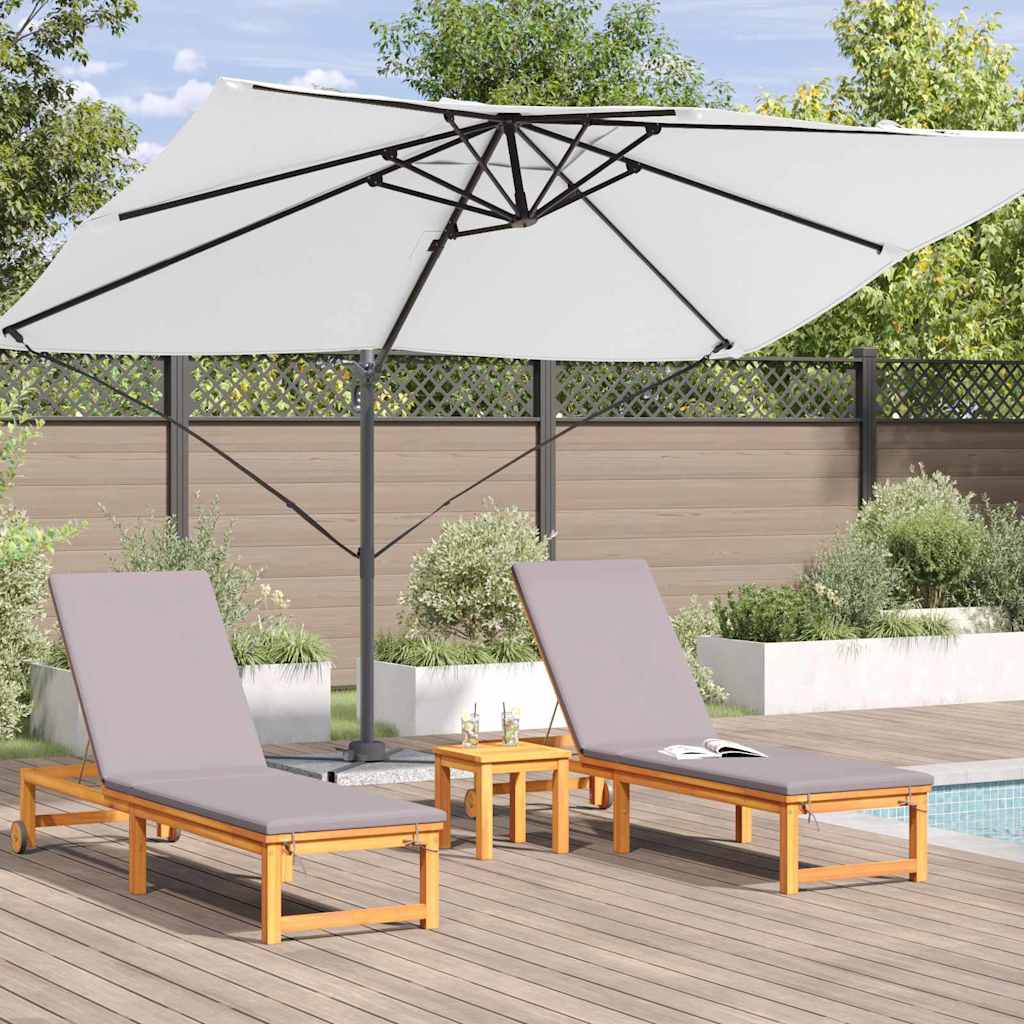 Parasol 351 x 250 x 260 cm Polyester og Aluminium Sandfarvet