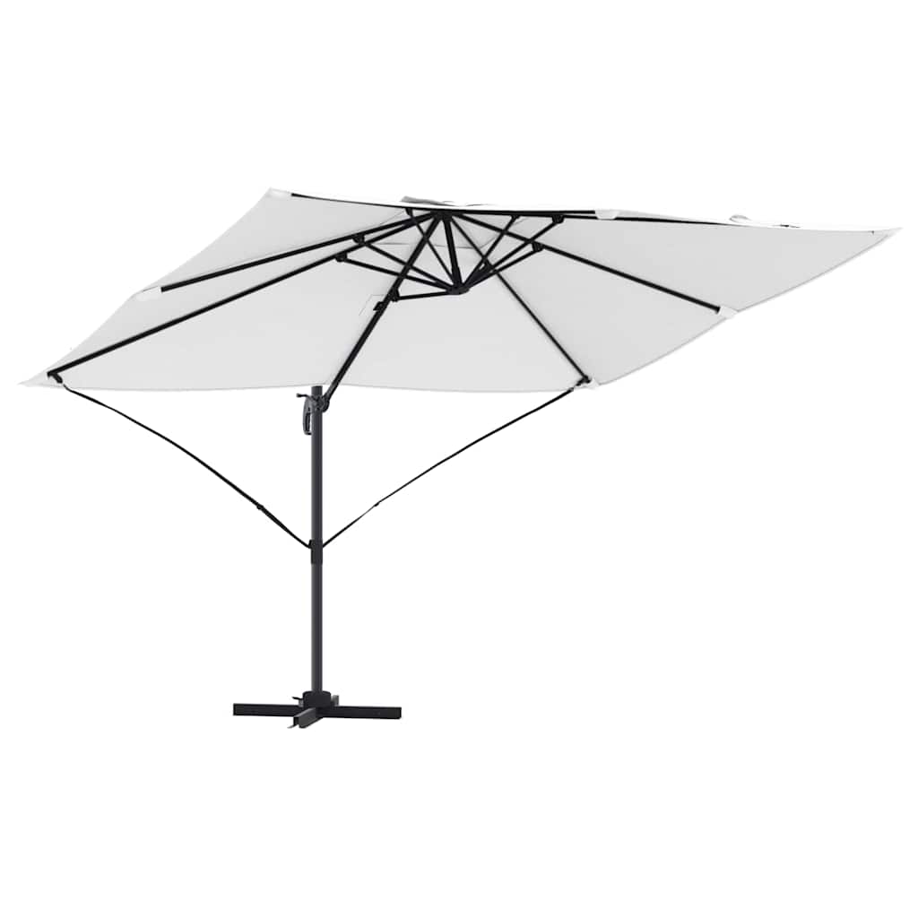 Parasol 351 x 250 x 260 cm Polyester og Aluminium Sandfarvet