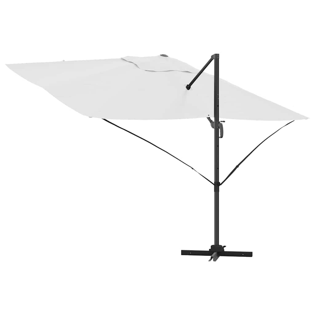 Parasol 351 x 250 x 260 cm Polyester og Aluminium Sandfarvet