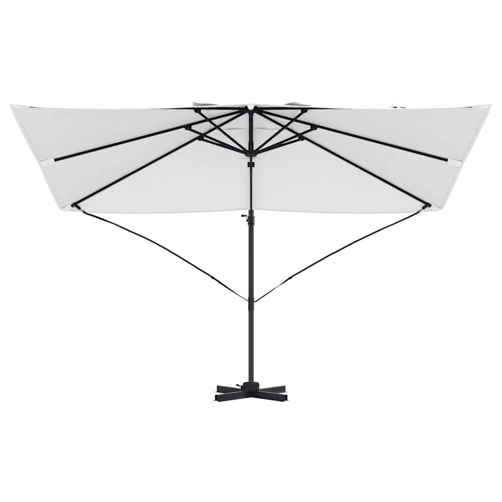 Parasol 351 x 250 x 260 cm Polyester og Aluminium Sandfarvet