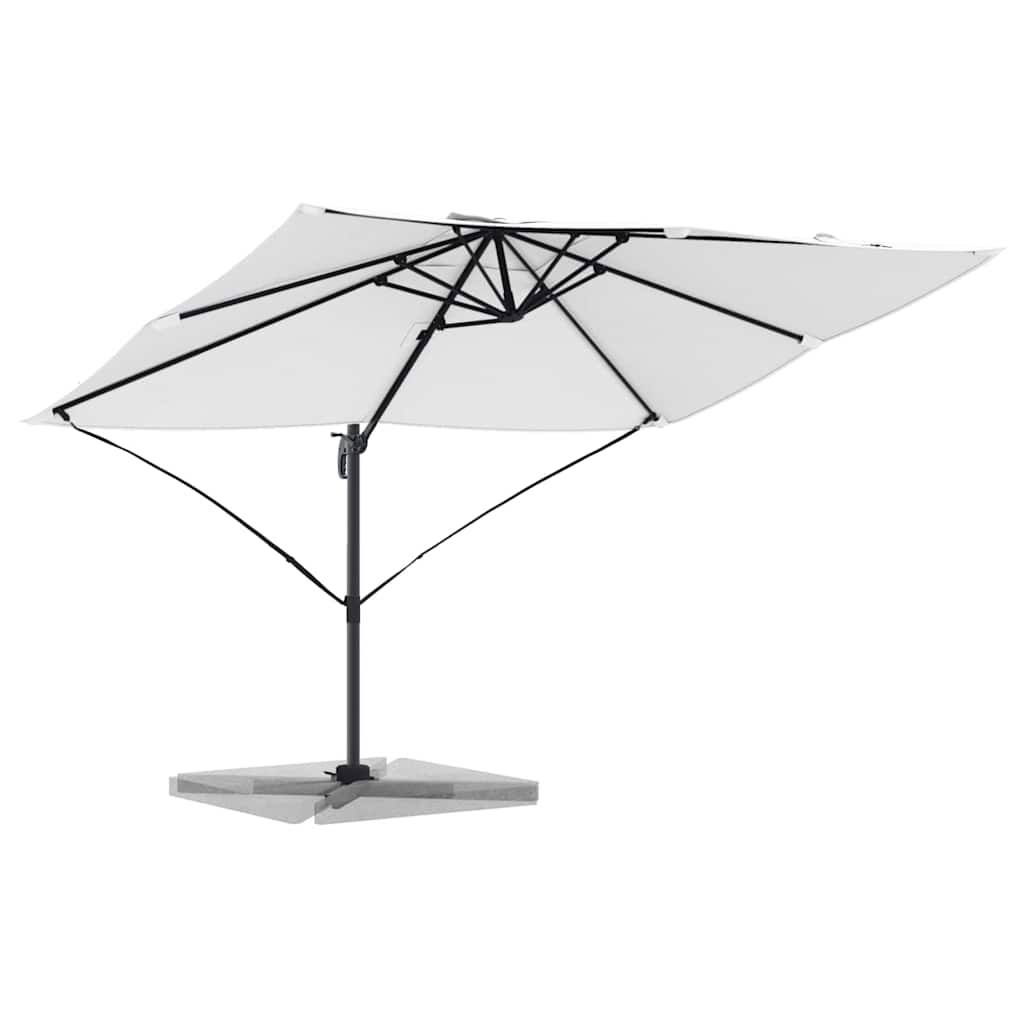 Parasol 351 x 250 x 260 cm Polyester og Aluminium Sandfarvet