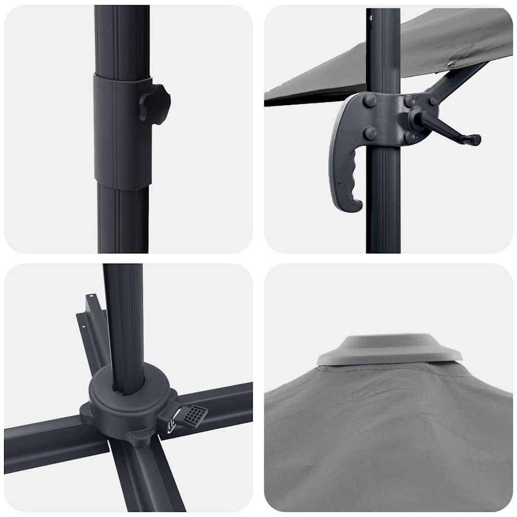 Parasol 351 x 250 x 260 cm Polyester og Aluminium Antracit