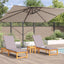 Parasol 351 x 250 x 260 cm Polyester og Aluminium Gråbrun