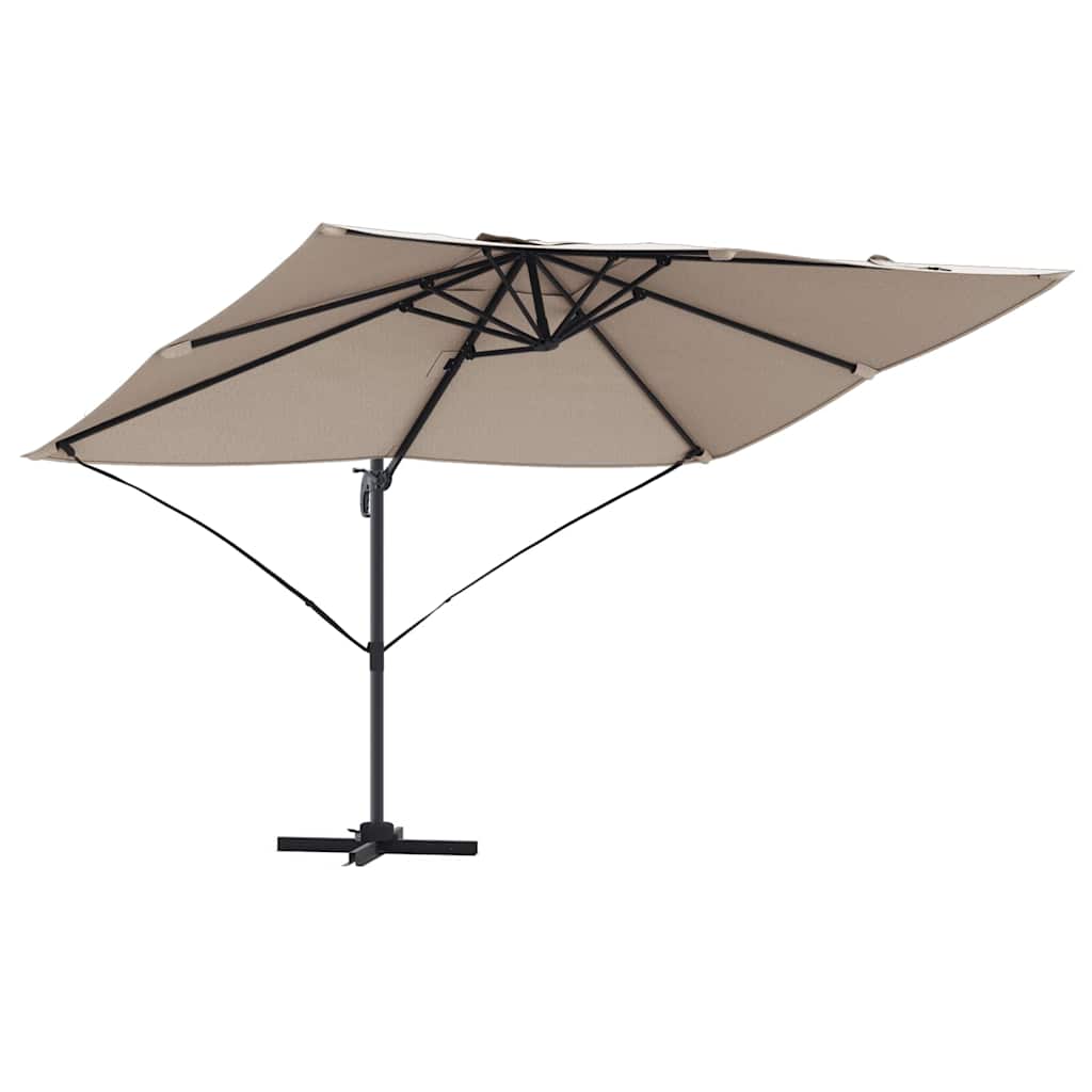 Parasol 351 x 250 x 260 cm Polyester og Aluminium Gråbrun