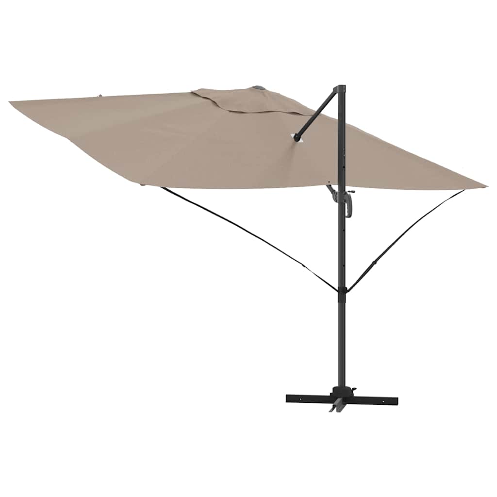 Parasol 351 x 250 x 260 cm Polyester og Aluminium Gråbrun