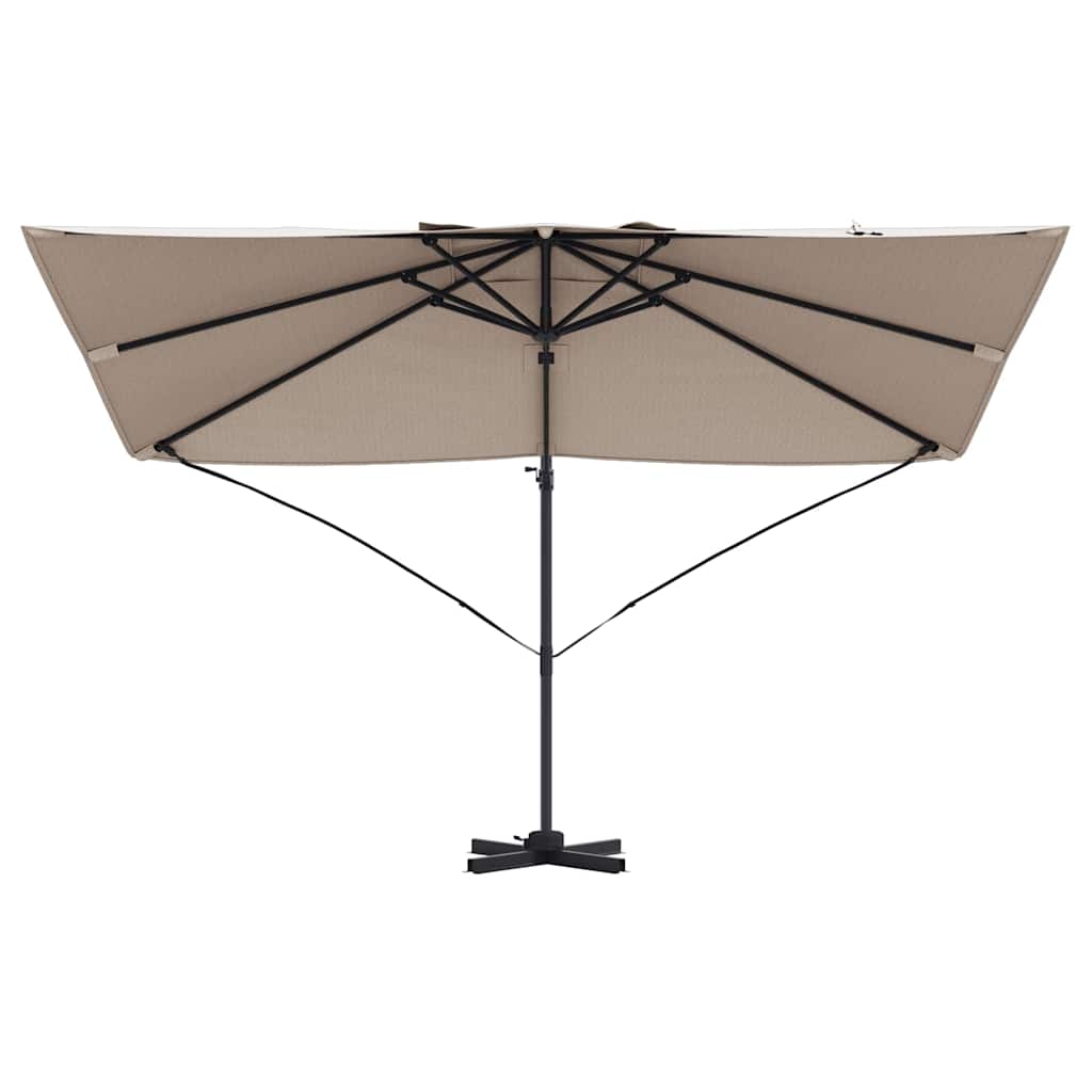 Parasol 351 x 250 x 260 cm Polyester og Aluminium Gråbrun
