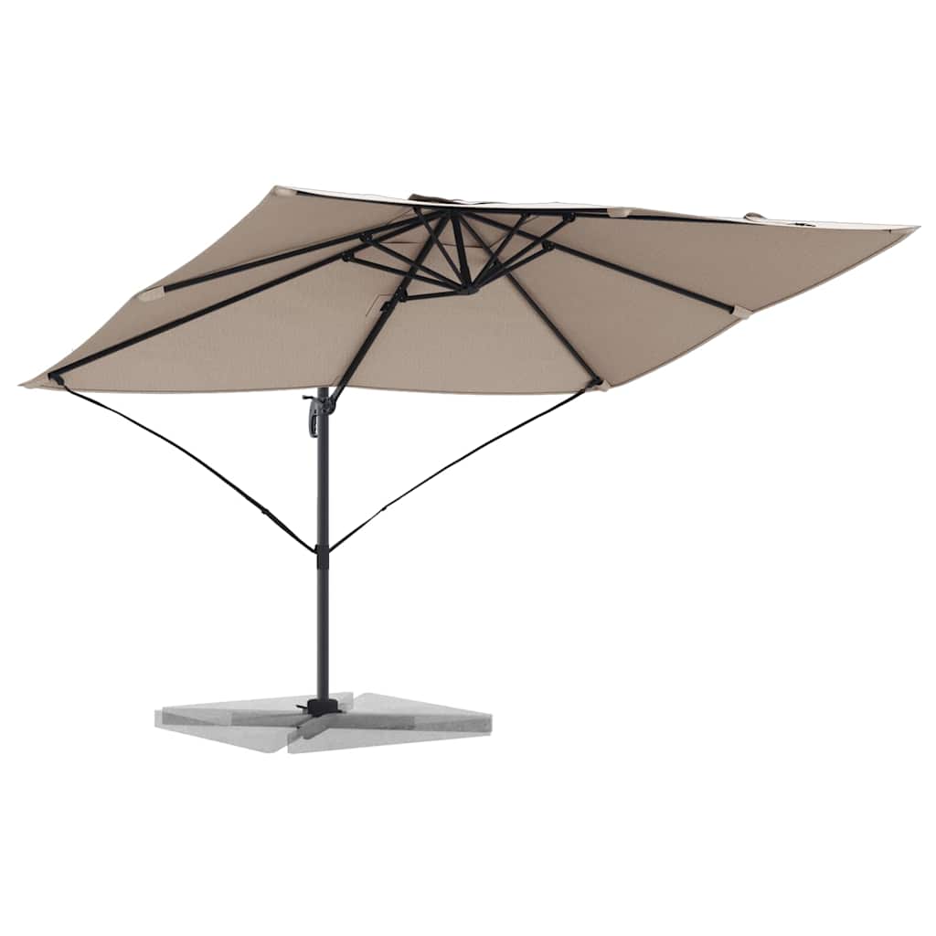 Parasol 351 x 250 x 260 cm Polyester og Aluminium Gråbrun