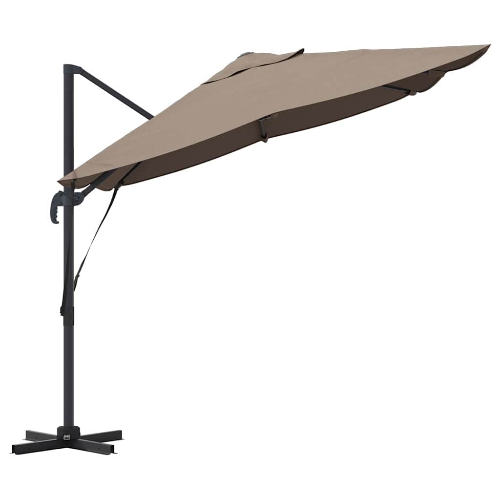 Parasol 351 x 250 x 260 cm Polyester og Aluminium Gråbrun