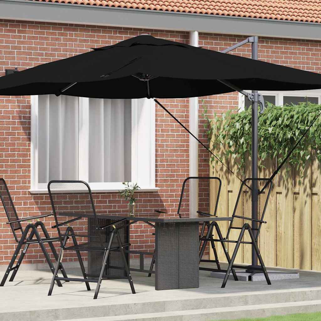 Parasol 351 x 250 x 260 cm Polyester og Aluminium Sort