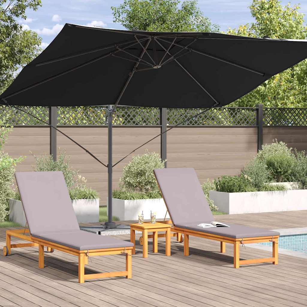 Parasol 351 x 250 x 260 cm Polyester og Aluminium Sort