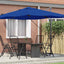 Parasol 351 x 250 x 260 cm Polyester og Aluminium Azurblå
