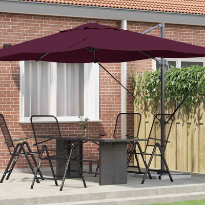 Parasol Bordeaux Rød 351 x 250 x 260 cm Polyester og Aluminium