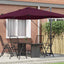 Parasol 351 x 250 x 260 cm Polyester og Aluminium Bordeaux Rød