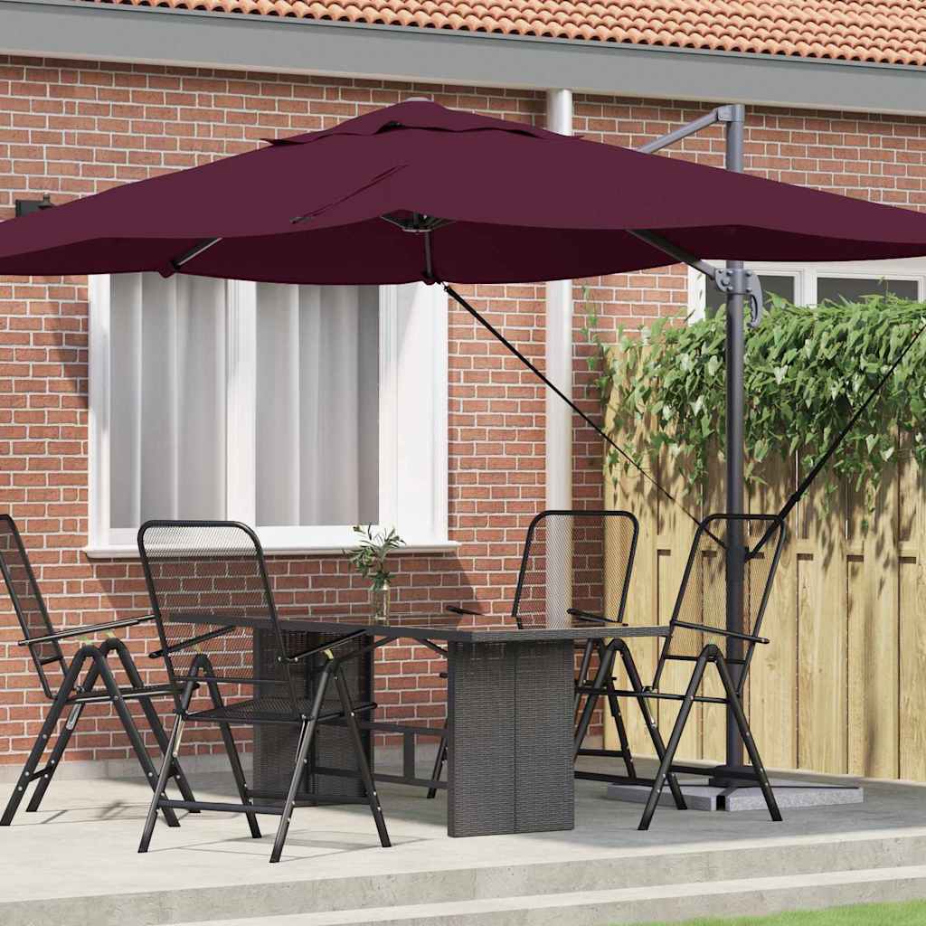 Parasol 351 x 250 x 260 cm Polyester og Aluminium Bordeaux Rød