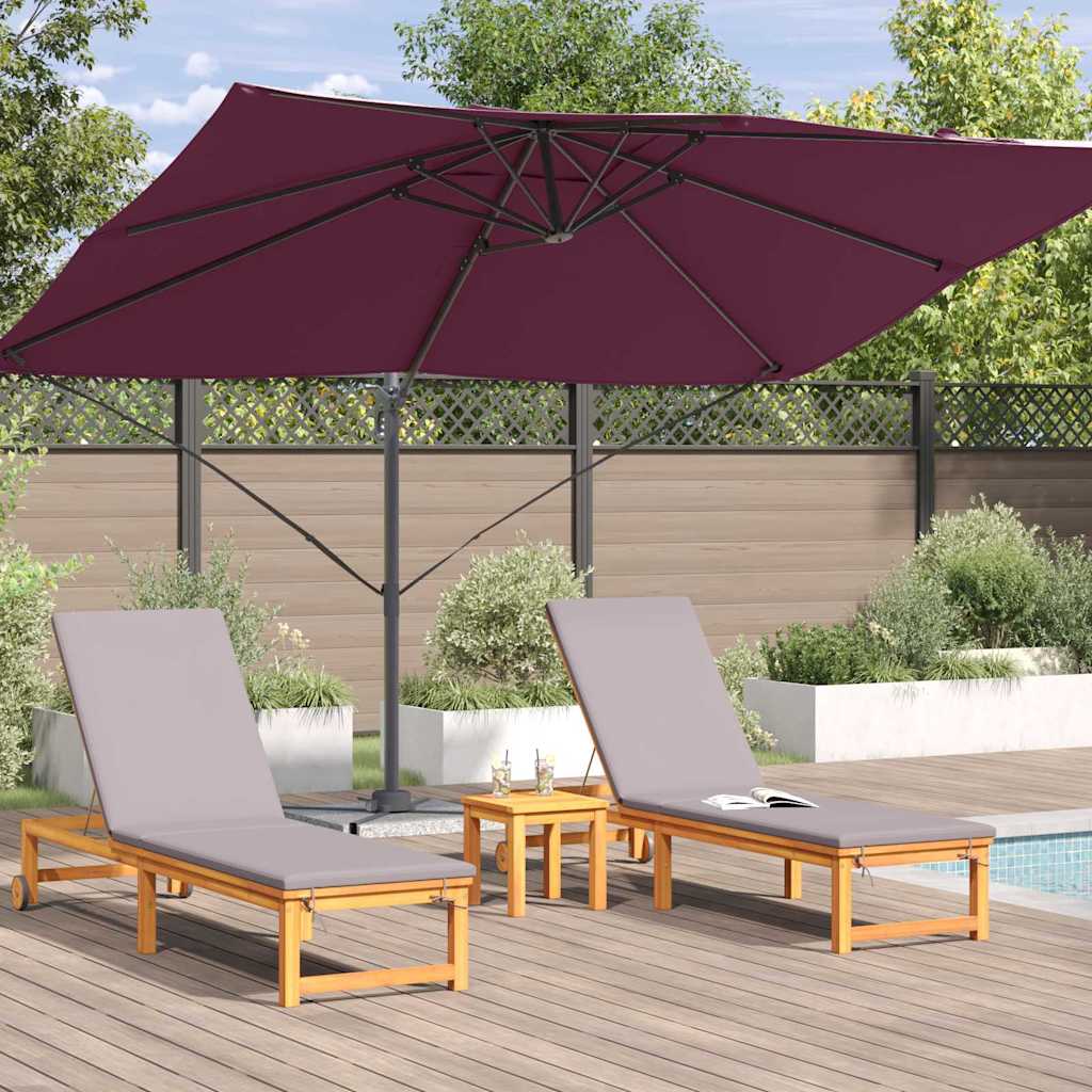 Parasol 351 x 250 x 260 cm Polyester og Aluminium Bordeaux Rød