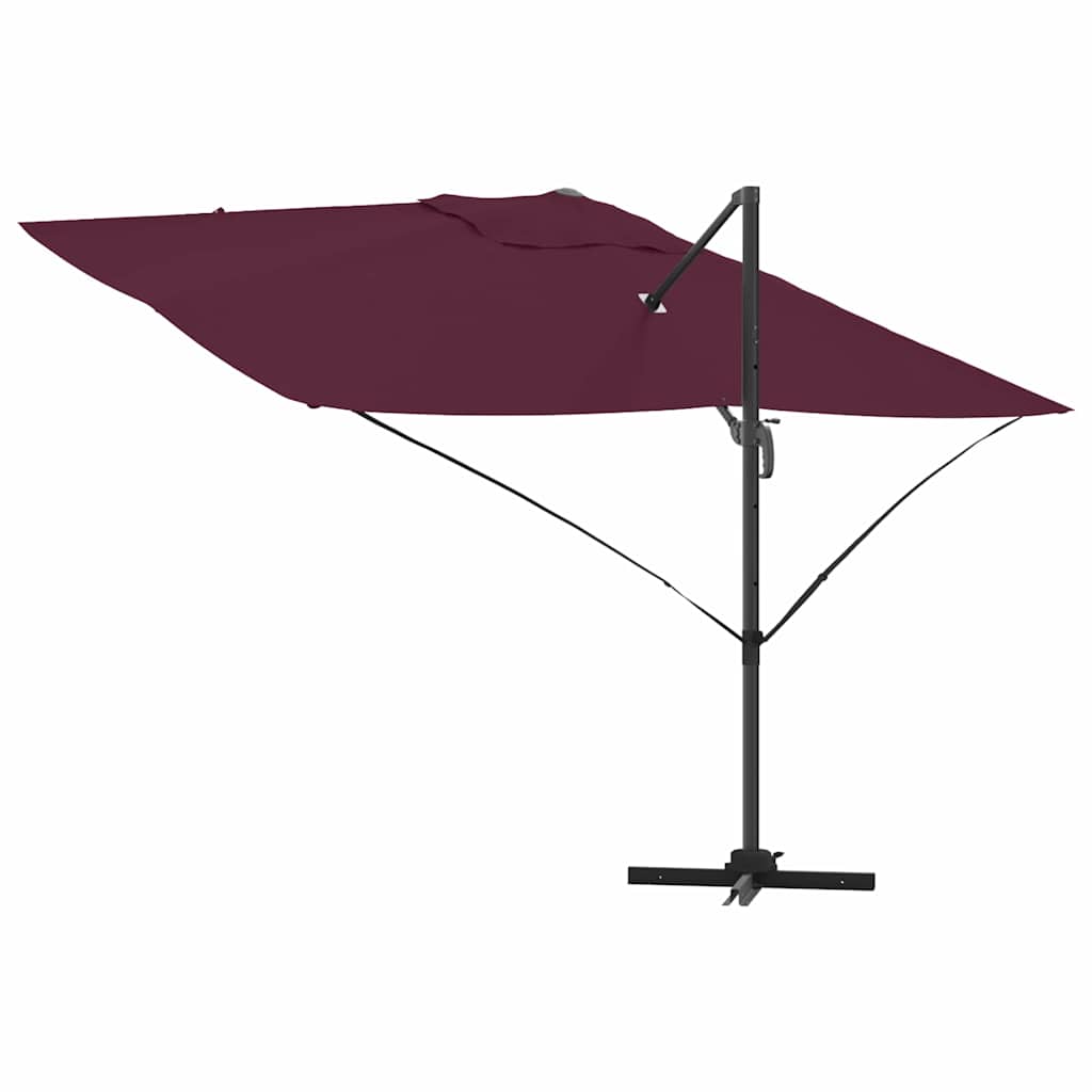 Parasol 351 x 250 x 260 cm Polyester og Aluminium Bordeaux Rød