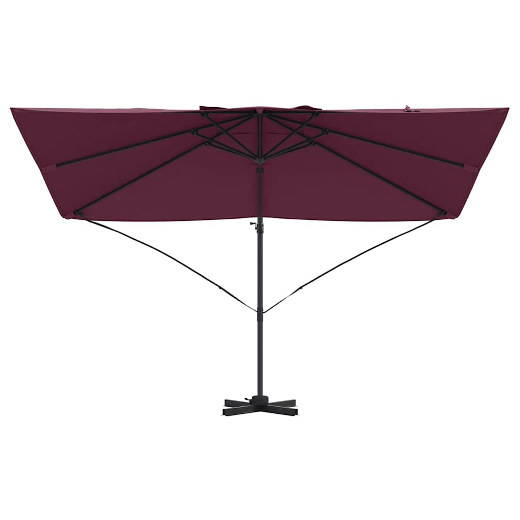 Parasol 351 x 250 x 260 cm Polyester og Aluminium Bordeaux Rød
