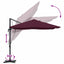 Parasol Bordeaux Rød 351 x 250 x 260 cm Polyester og Aluminium