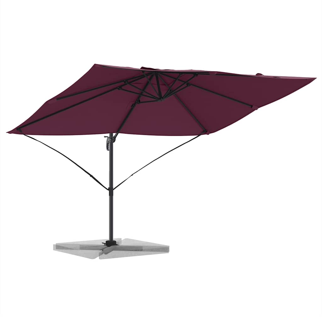 Parasol 351 x 250 x 260 cm Polyester og Aluminium Bordeaux Rød