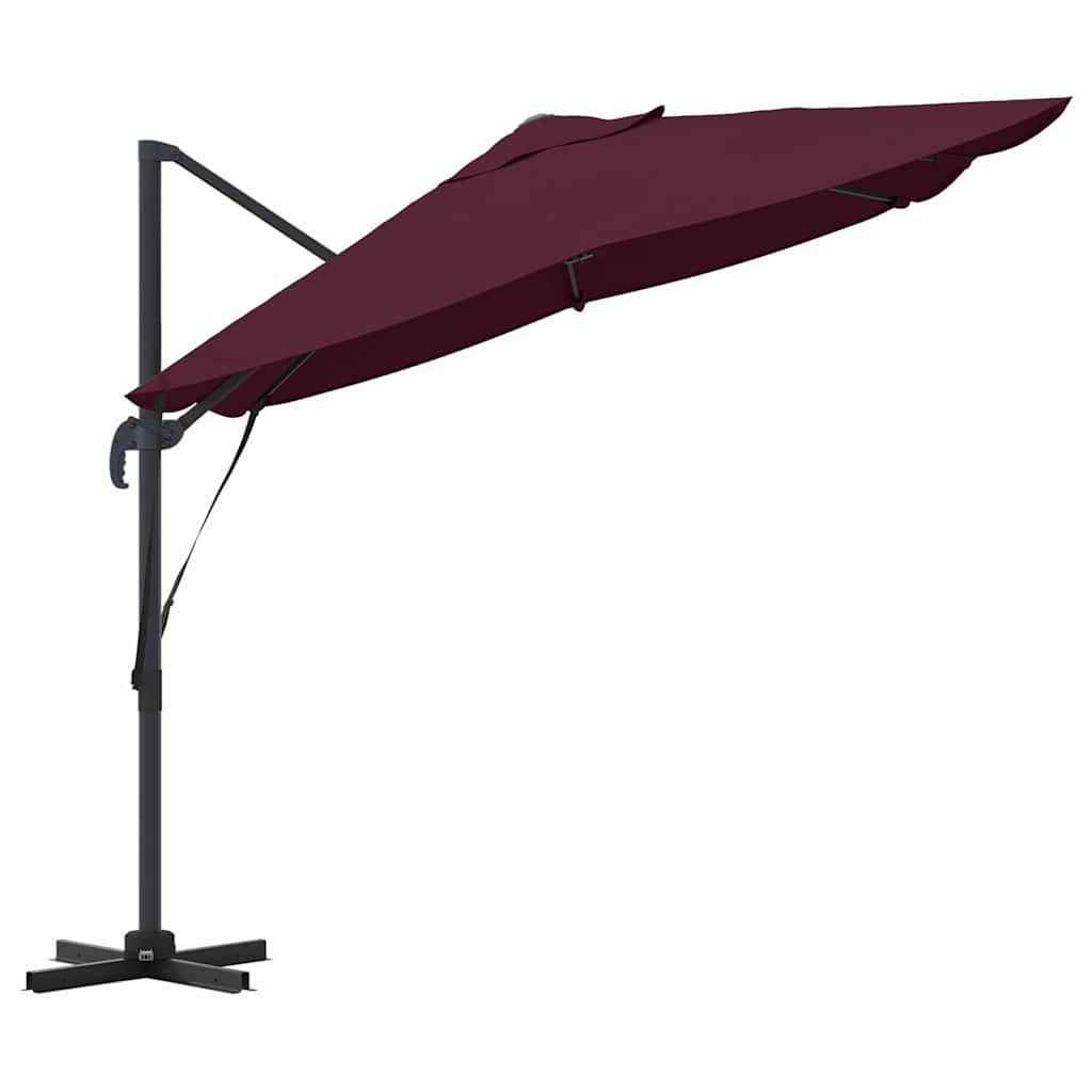 Parasol 351 x 250 x 260 cm Polyester og Aluminium Bordeaux Rød