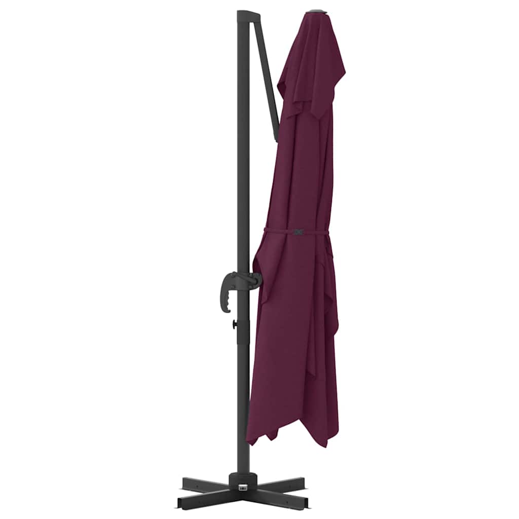 Parasol 351 x 250 x 260 cm Polyester og Aluminium Bordeaux Rød