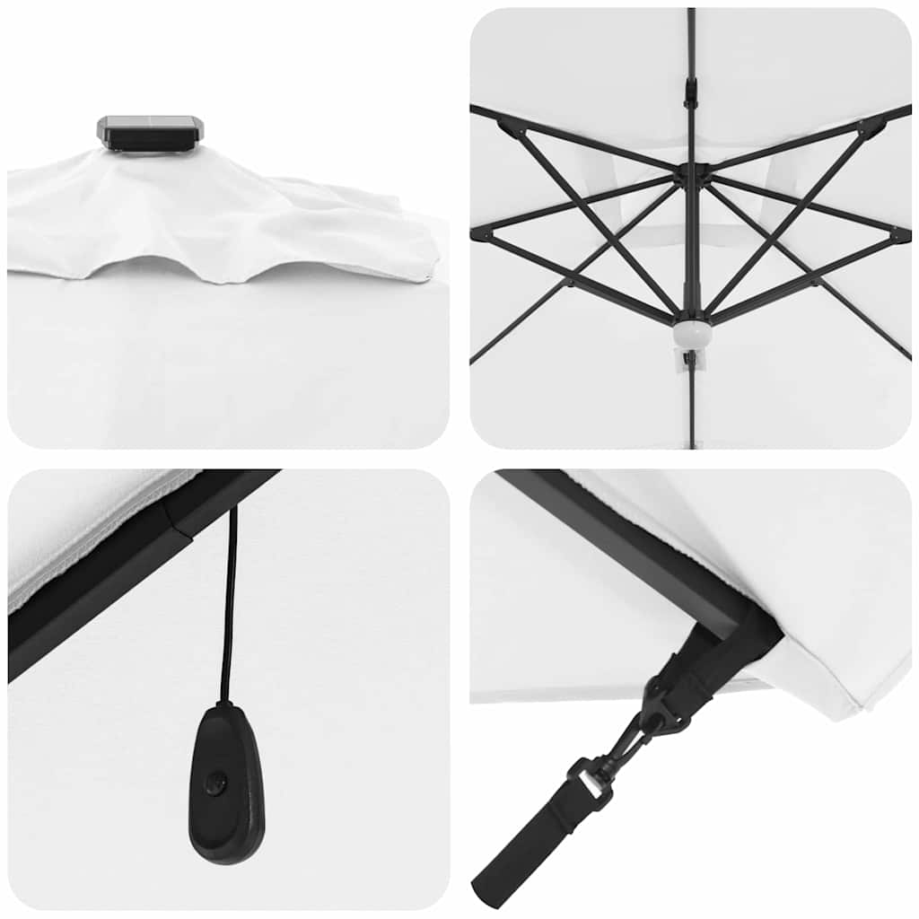 Roma Parasol Beige 286 x 284 x 270 cm Aluminium og Polyester