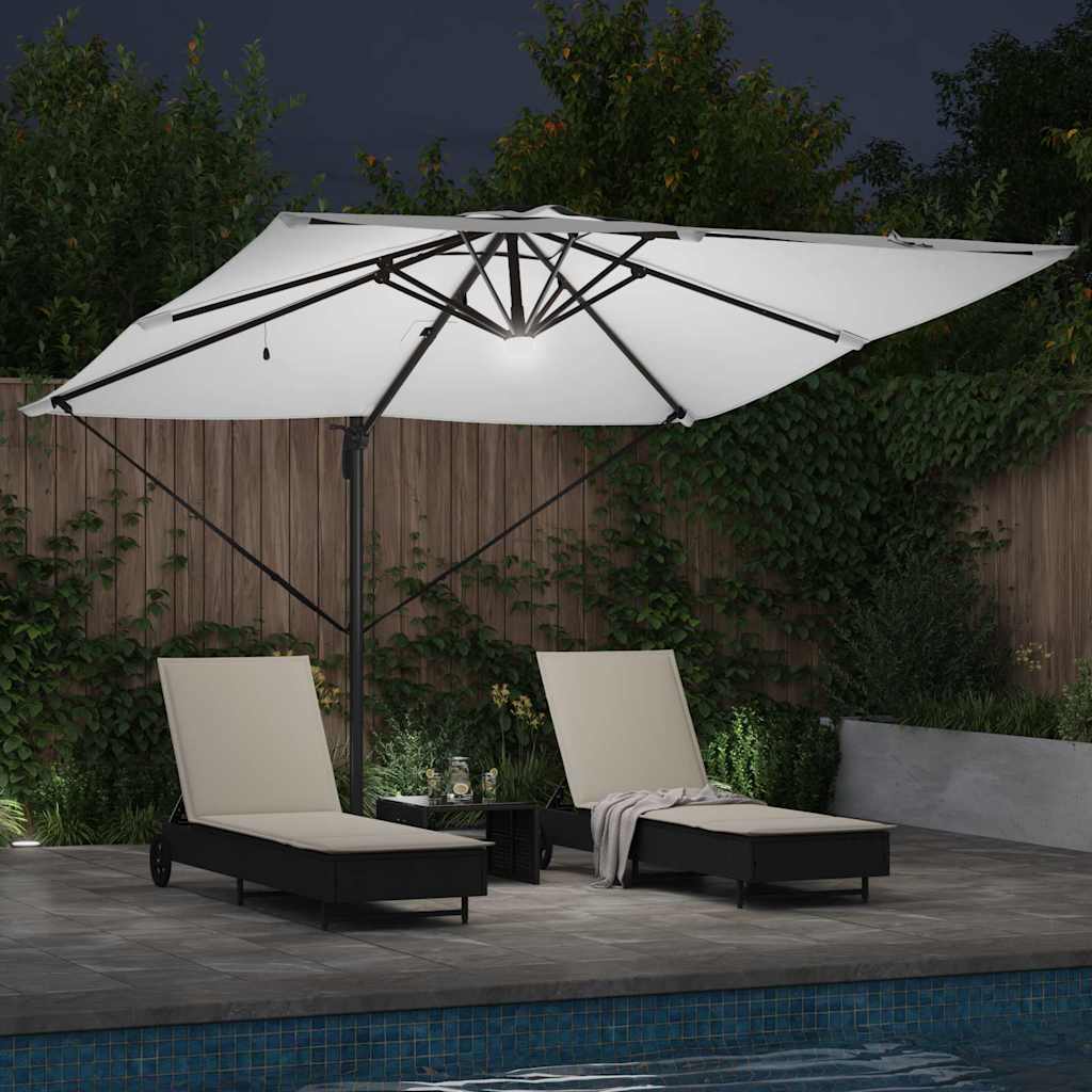 Roma Parasol Beige 286 x 284 x 270 cm Aluminium og Polyester