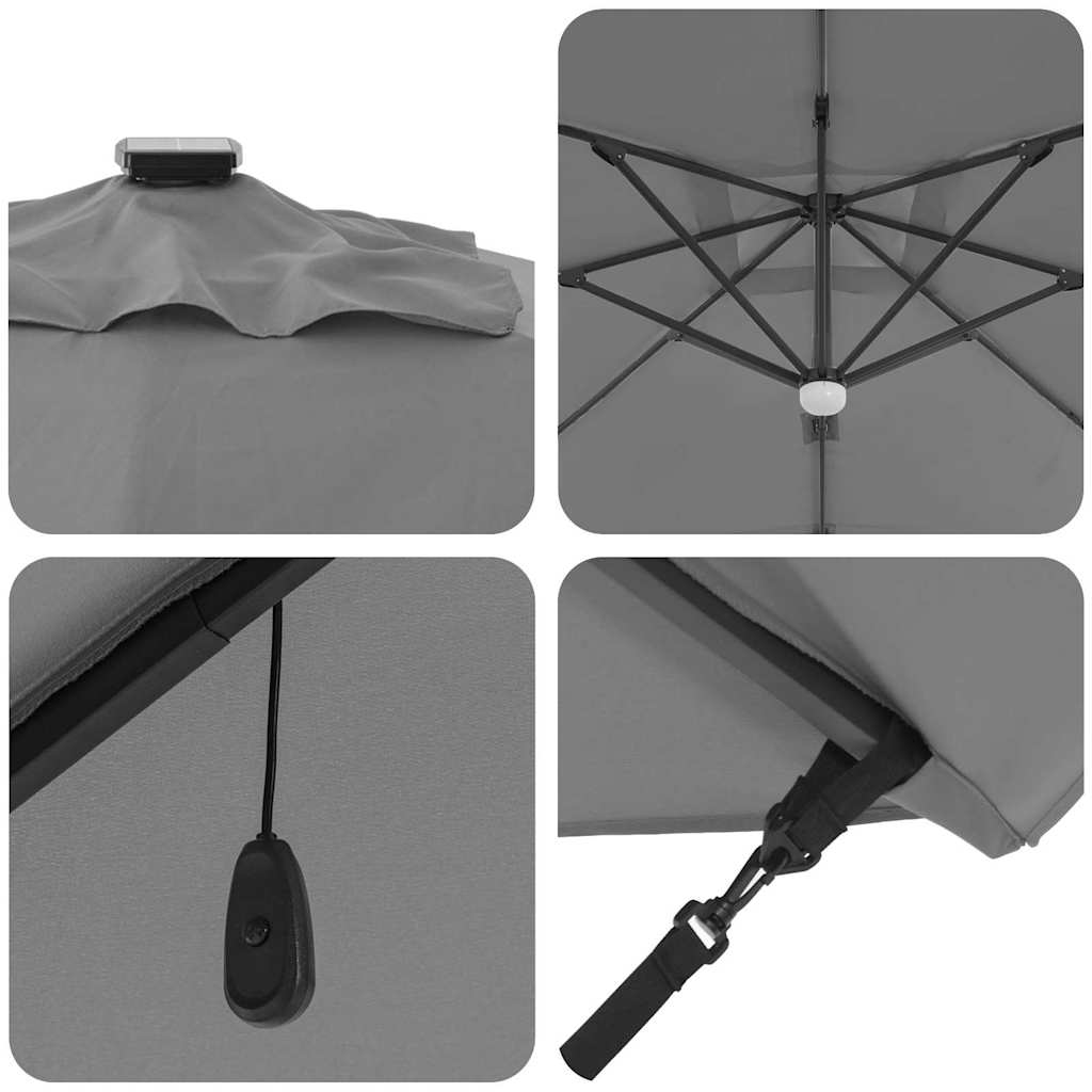 Roma Parasol Antracit 286 x 284 x 270 cm Aluminium og Polyester